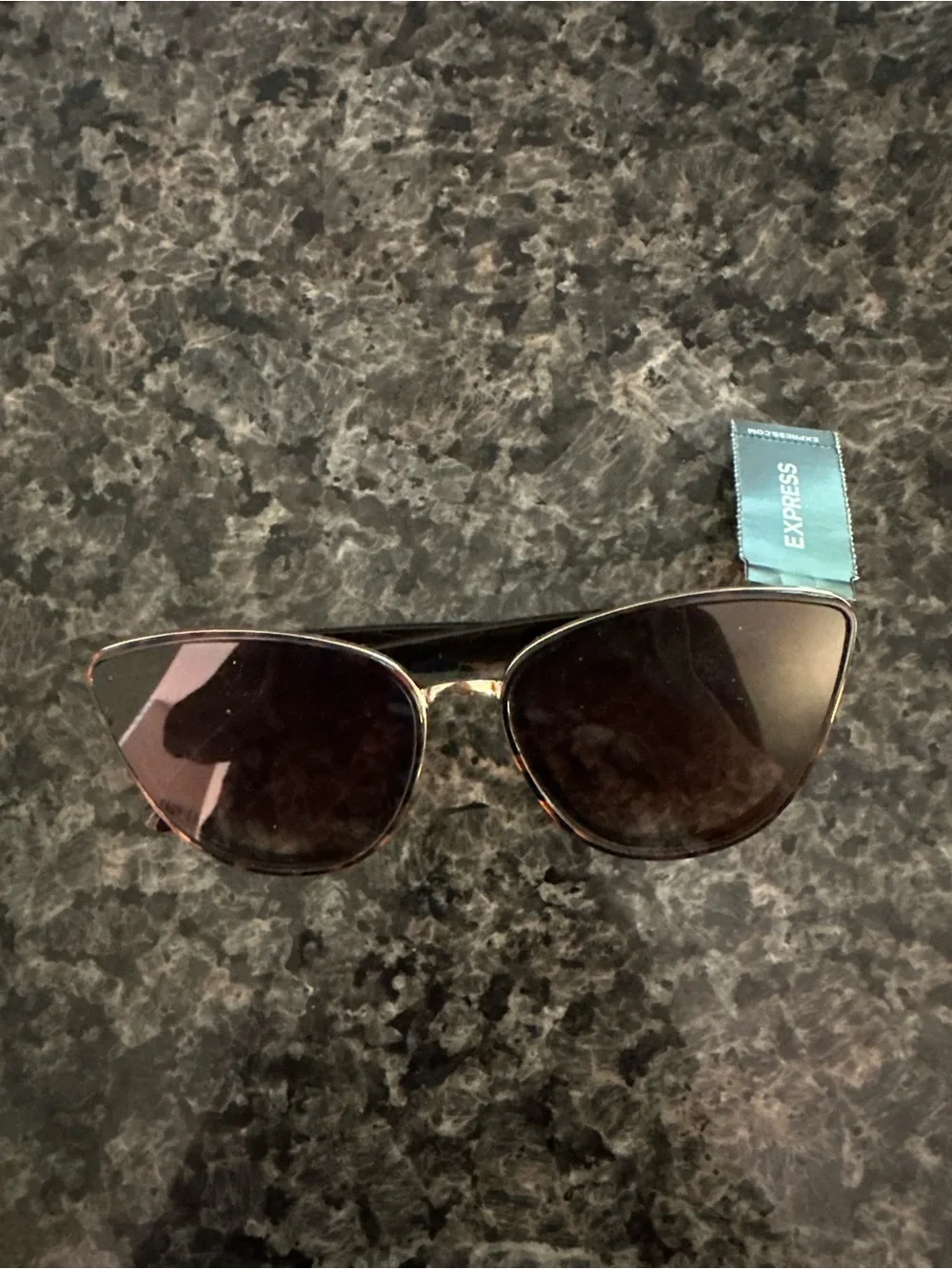 Express Women’s Cat-Eye Sunglasses in Brown and Gold